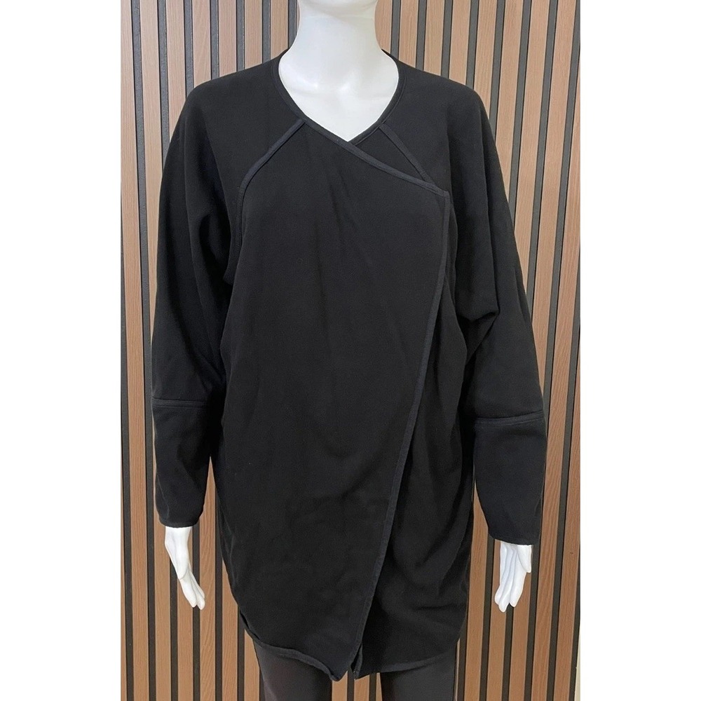 Athleta Cozy Karma Women's S Black Sweater Cardigan Lined Asymmetrical Oversized